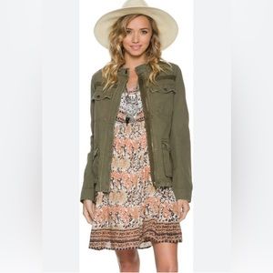 Free People Rumpled Olive Green Utility Jacket